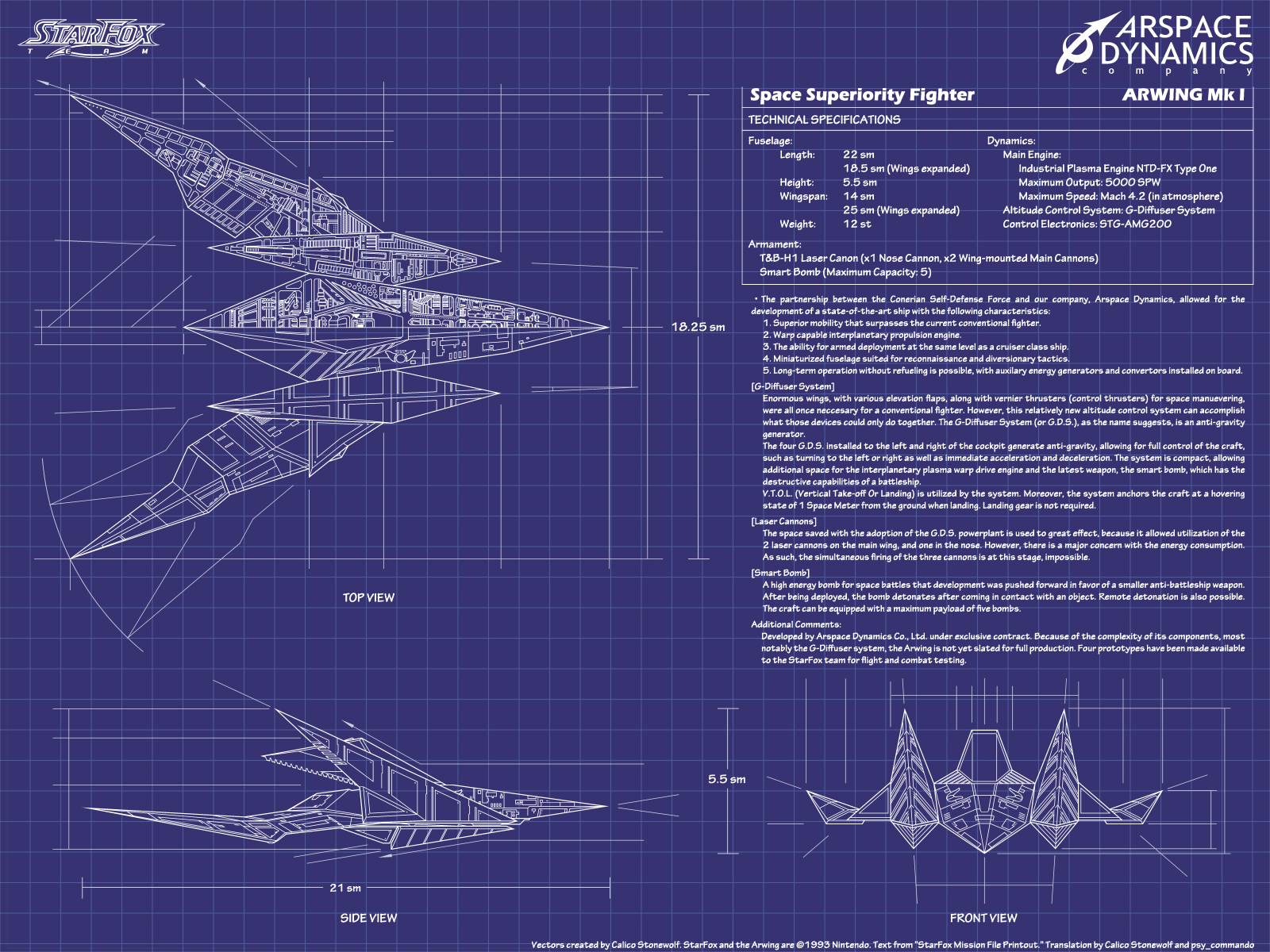 FN - Artwork - Star Fox Arwing Mk 1 Wallpaper